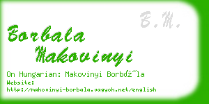 borbala makovinyi business card